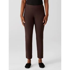 Eileen Fisher Washable Stretch Crepe Slim Ankle Pant System Brown 3X Plus VGUC